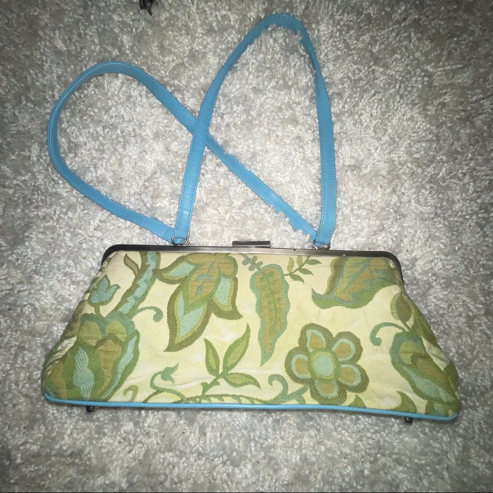 Glenda Gies Sophie Handbag/100% Authentic/ Vintage/(BABY BLUE & GREEN)